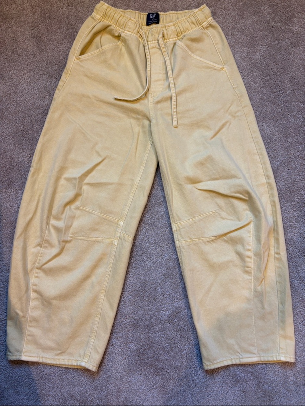 GAP Light Yellow Barrel Drawstring UltraSoft Denim
